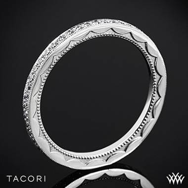 18k White Gold Tacori 41-1.5ET Sculpted Crescent Eternity Diamond Wedding Ring