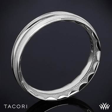 18k White Gold Tacori 76-5 Sculpted Crescent Mesh Wedding Ring