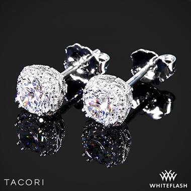 18k White Gold Tacori FE 643 5 Dantela Diamond Earrings to Hold 1ctw - Settings Only