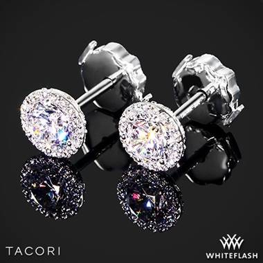 18k White Gold Tacori FE 670 5 Diamond Earrings to Hold 1ctw - Settings Only