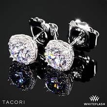 18k White Gold Tacori FE643 Dantela Diamond Earrings to Hold 2.5ctw - Settings Only | Whiteflash