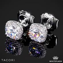 18k White Gold Tacori FE643 Dantela Diamond Earrings to Hold 3ctw - Settings Only | Whiteflash