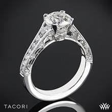 18k White Gold Tacori HT2510 Reverse Crescent Graduated Diamond Engagement Ring | Whiteflash