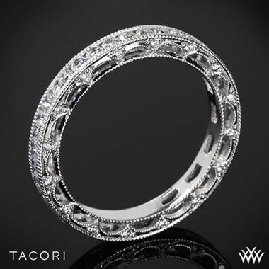 18k White Gold Tacori HT2510B Reverse Crescent Eternity Star Diamond Wedding Ring