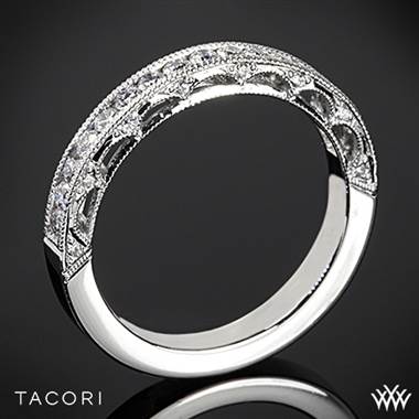 18k White Gold Tacori HT2510B Reverse Crescent Half Eternity Star Diamond Wedding Ring