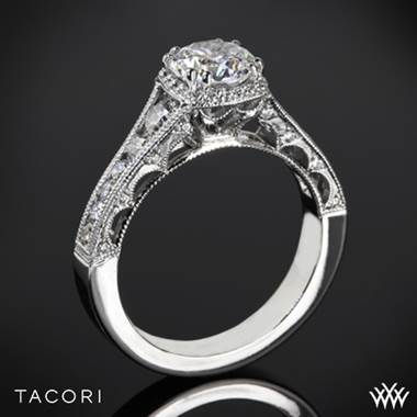 18k White Gold Tacori HT2515RD Reverse Crescent Contemporary Diamond Engagement Ring