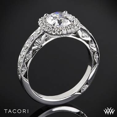 18k White Gold Tacori HT2520CU Blooming Beauties Diamond Engagement Ring