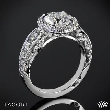 18k White Gold Tacori HT2521RD Blooming Beauties Double Bloom Diamond Engagement Ring