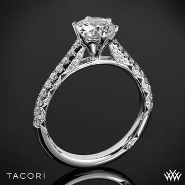18k White Gold Tacori HT2546RD Petite Crescent Enchantment Diamond Engagement Ring