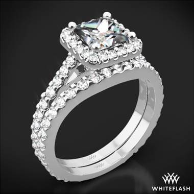 18k White Gold Valoria Amphora for Princess Diamond Wedding Set