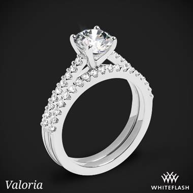 18k White Gold Valoria Cathedral Diamond Wedding Set