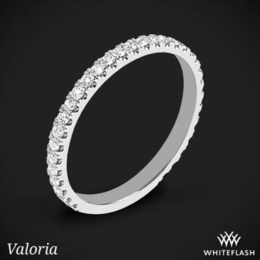 18k White Gold Valoria Cathedral French-Set Diamond Wedding Ring