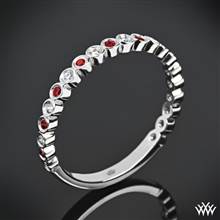 18k White Gold Valoria Jazz Bezel Diamond and Ruby Ring | Whiteflash