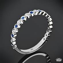 18k White Gold Valoria Jazz Bezel Diamond and Sapphire Ring | Whiteflash
