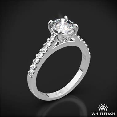 18k White Gold Valoria Petite Open Cathedral Diamond Engagement Ring