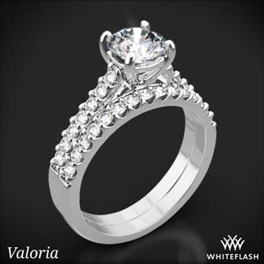 18k White Gold Valoria Petite Open Cathedral Diamond Wedding Set
