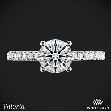 18k White Gold Valoria Petite Pave Diamond Engagement Ring