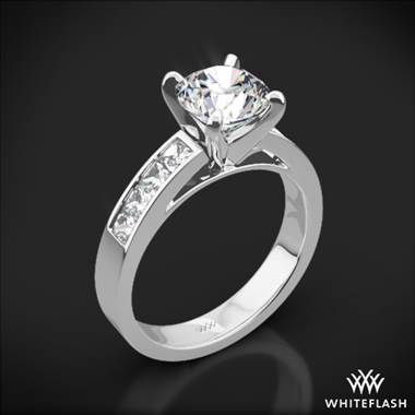 18k White Gold Valoria Princess Channel-Set Diamond Engagement Ring