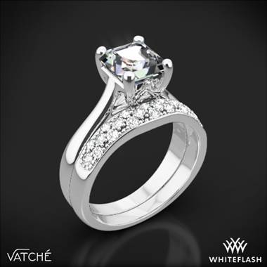 18k White Gold Vatche 1019 Royal Crown Diamond Wedding Set for Princess