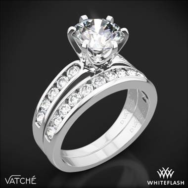 18k White Gold Vatche 1020 6-Prong Channel Diamond Diamond Wedding Set