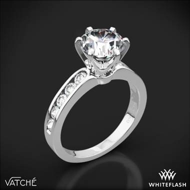 18k White Gold Vatche 1020 6-Prong Channel Diamond Engagement Ring