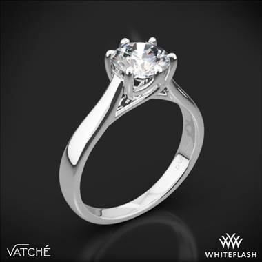18k White Gold Vatche 119 Royal Crown Solitaire Engagement Ring