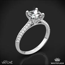 18k White Gold Vatche 190 Caroline Pave Diamond Engagement Ring for Princess | Whiteflash