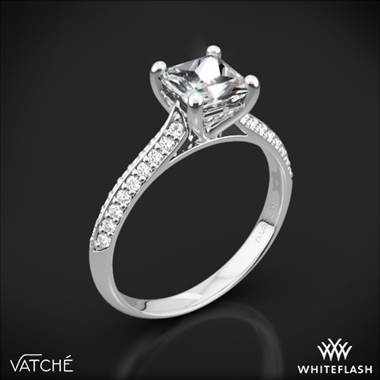 18k White Gold Vatche 190 Caroline Pave Diamond Engagement Ring for Princess