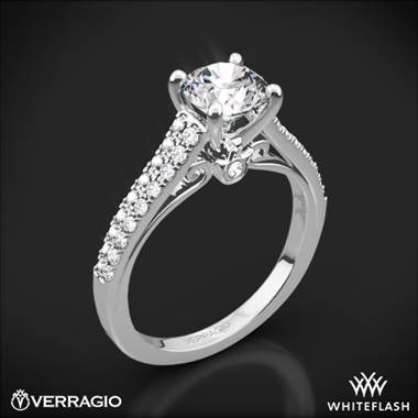 18k White Gold Verragio ENG-0382R Double Pave Diamond Engagement Ring