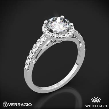 18k White Gold Verragio ENG-0386 Bead-Set Halo Diamond Engagement Ring