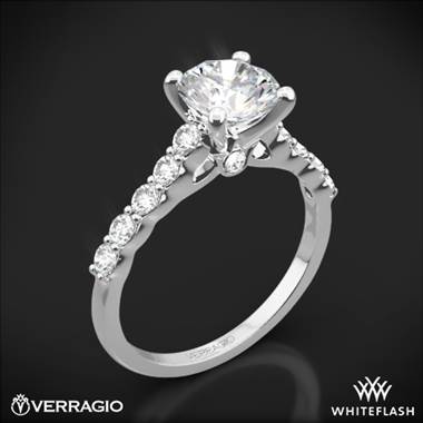 18k White Gold Verragio ENG-0410SR Shared-Prong Cathedral Diamond Engagement Ring