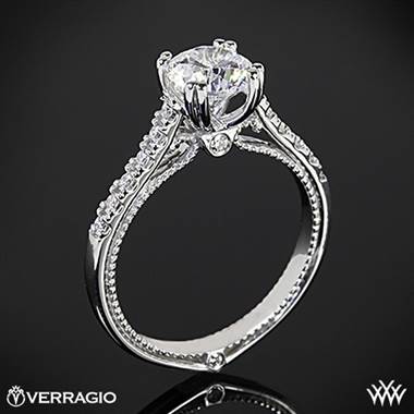 18k White Gold Verragio ENG-0414R Dual Claw Diamond Engagement Ring