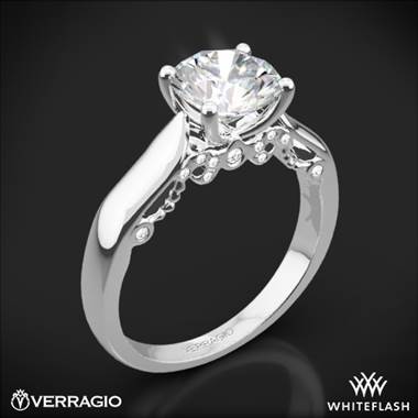 18k White Gold Verragio INS-7022 4 Prong Knife-Edge Solitaire Engagement Ring