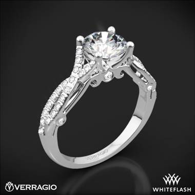 18k White Gold Verragio INS-7050R 4 Prong Twisted Shank Diamond Engagement Ring