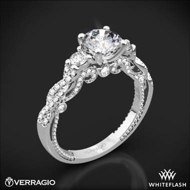 18k White Gold Verragio INS-7074R Braided 3 Stone Engagement Ring