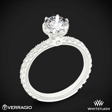 18k White Gold Verragio Tradition TR180TR Diamond 6 Prong Tiara Engagement Ring