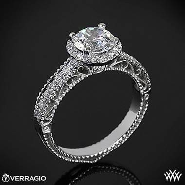 18k White Gold Verragio Venetian Centro AFN-5002R-1 Diamond Engagement Ring