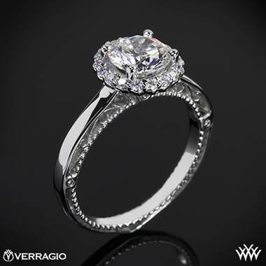18k White Gold Verragio Venetian Centro AFN-5019R-1 Halo Engagement Ring