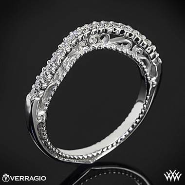 18k White Gold Verragio Venetian Centro AFN-5020W-1 Arch Diamond Wedding Ring