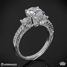 18k White Gold Verragio Venetian Centro AFN-5023R-1 Three Stone Engagement Ring | Whiteflash