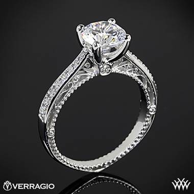 18k White Gold Verragio Venetian Centro AFN-5047RD-1 Diamond Engagement Ring