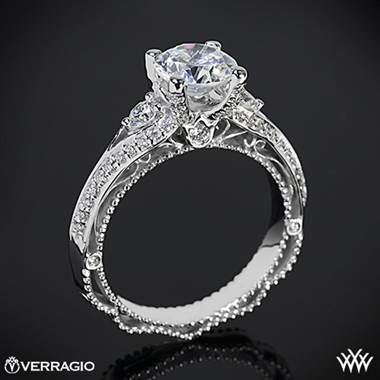 18k White Gold Verragio Venetian Lace AFN-5021R-4 Diamond Engagement Ring