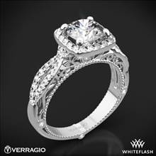 18k White Gold Verragio Venetian Lido AFN-5005CU-2 Cushion Halo Diamond Engagement Ring | Whiteflash