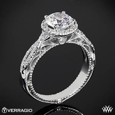 18k White Gold Verragio Venetian Lido AFN-5005R-2 Halo Diamond Engagement Ring