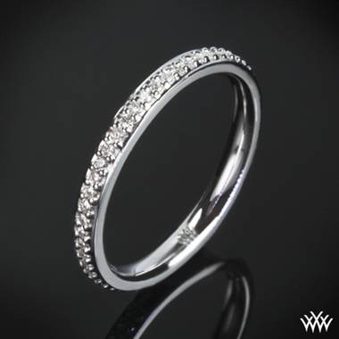 18k White Micro Pave Diamond Wedding Ring