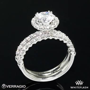 18k White Verragio V-954 Renaissance Diamond Wedding Set