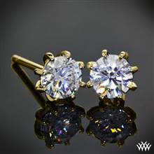 18k Yellow Gold 8-Prong "Martini" Diamond Earrings - Settings Only | Whiteflash