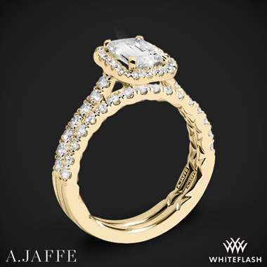 18k Yellow Gold A. Jaffe ME2051Q Seasons of Love Halo Diamond Wedding Set
