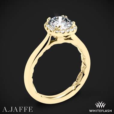 18k Yellow Gold A. Jaffe ME2053Q Halo Diamond Engagement Ring