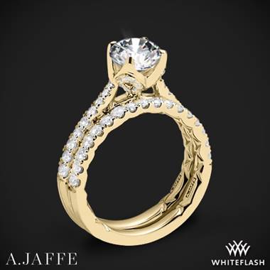 18k Yellow Gold A. Jaffe ME2252Q Diamond Wedding Set